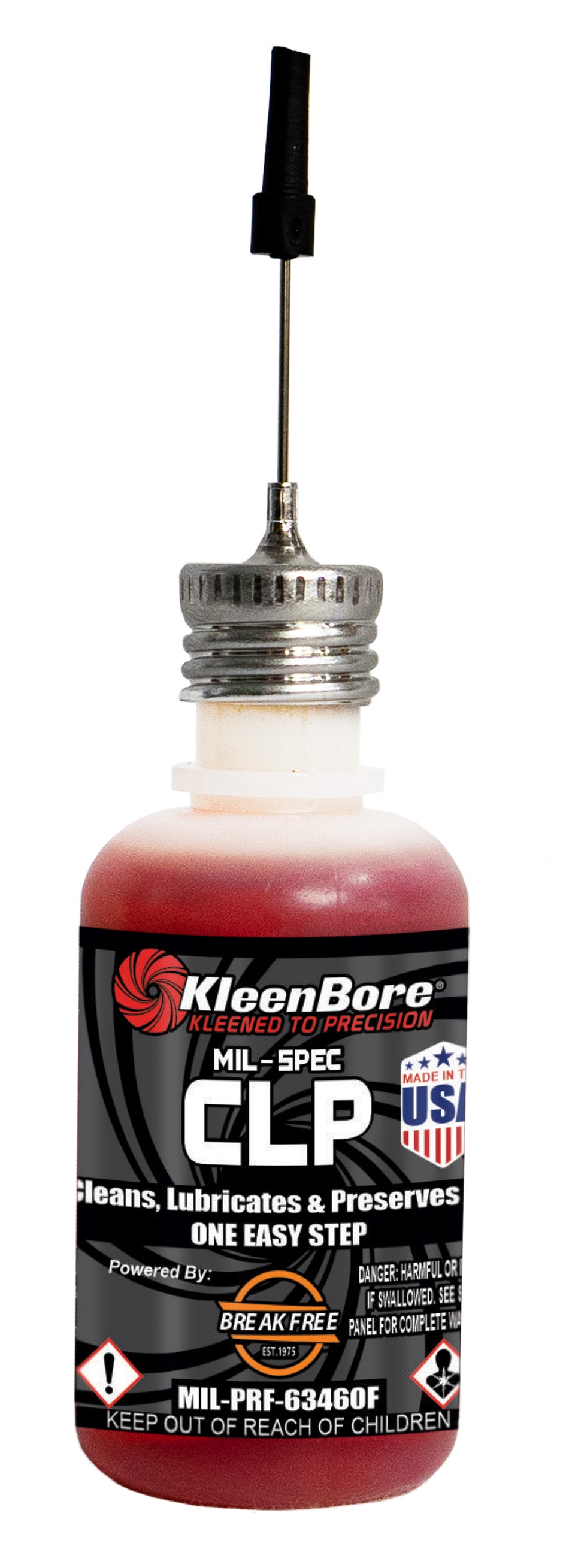 KleenBore KBMSCLP1 Mil-Spec CLP Cleaner Lubricant Protectant 1 oz. Needle Oiler