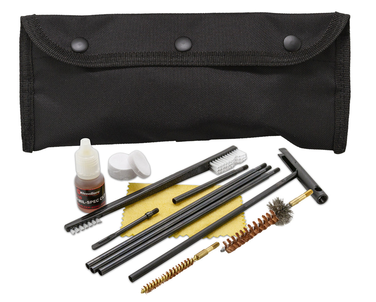 KleenBore POU302B Modular Multi-Caliber Cleaning Kit Handgun/Rifle Black Nylon Case
