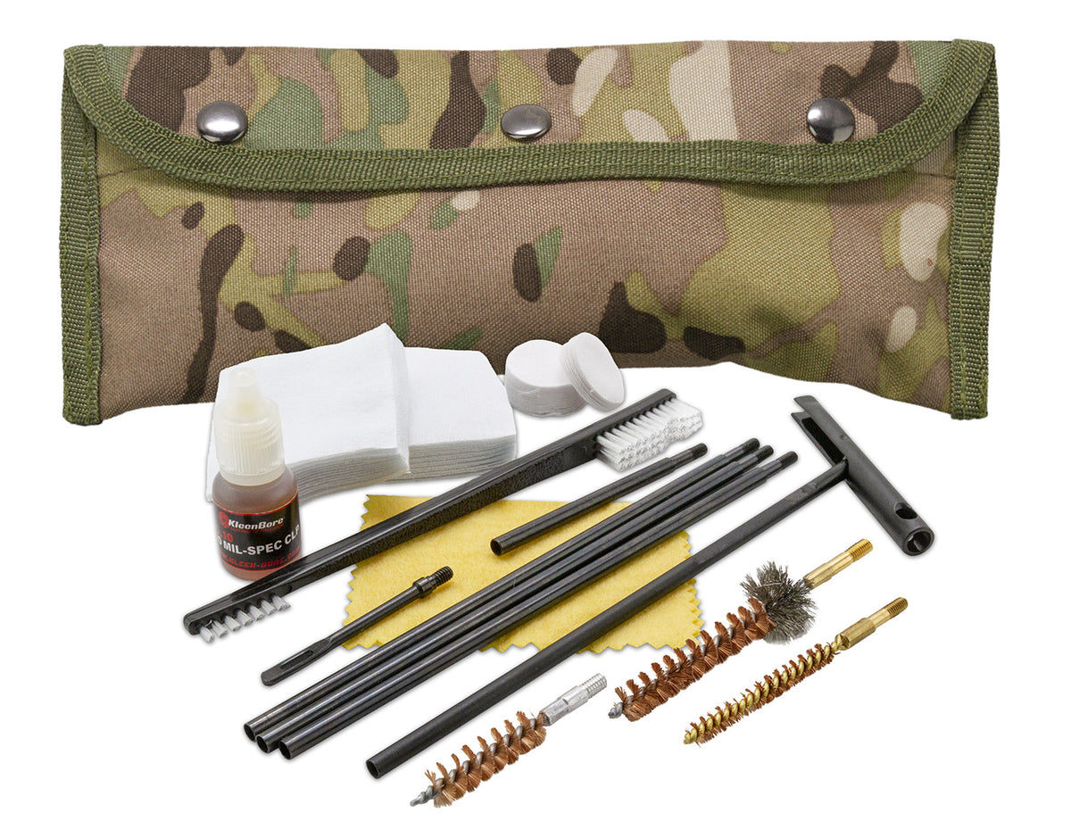 KleenBore POU303MC Modular Multi-Caliber Cleaning Kit Multi-Cam Case Handgun/Rifle