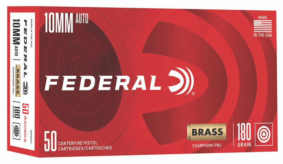 Federal WM5221 Champion Training 10mm Auto 180 gr Full Metal Jacket (FMJ)