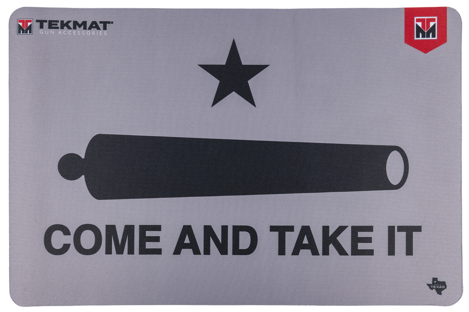 TekMat "Come And Take It" Cannon Cleaning Mat 11"x17" Black/Gray Rubber