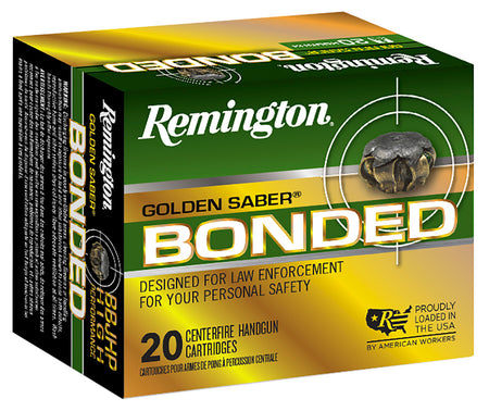 Remington R21368 Golden Saber Bonded Bonded Brass Jacketed Hollow Point  180 Grain 10mm Auto