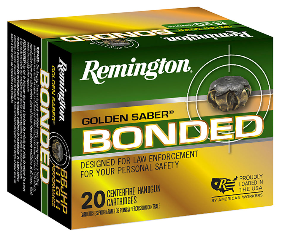 Remington R21368 Golden Saber Bonded Bonded Brass Jacketed Hollow Point  180 Grain 10mm Auto