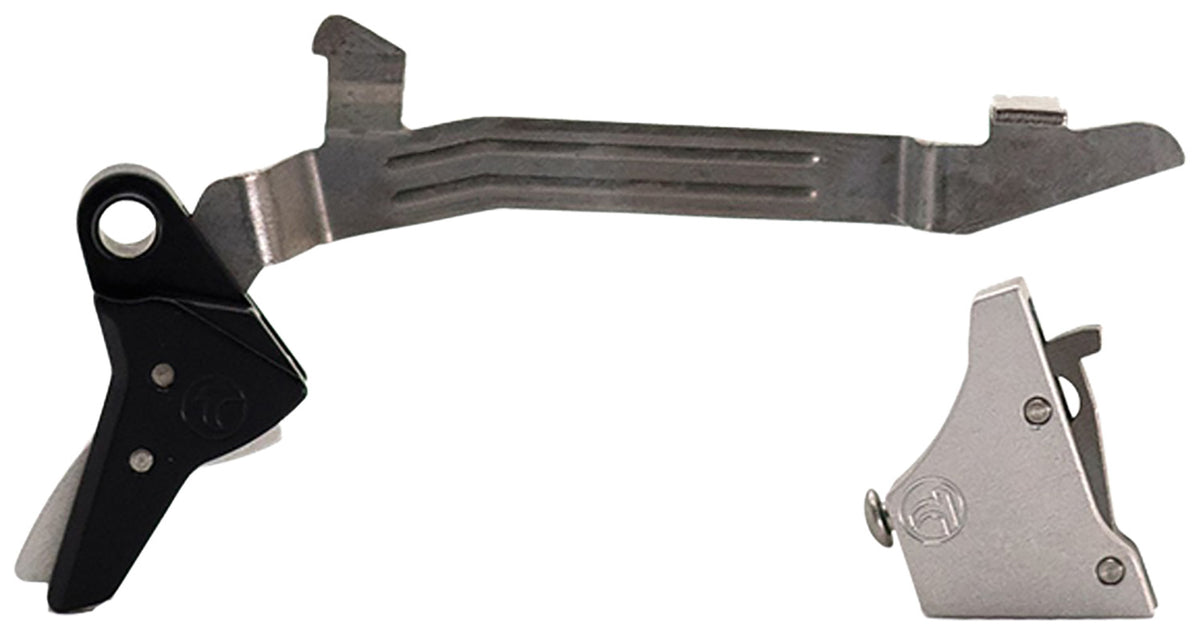 Timney Alpha Competition Silver Straight Trigger for Glock Gen3-4 Large Frame, .45 ACP/10mm Auto