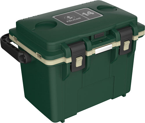 Pelican IM 14 Quart Cooler with Dry Storage Hunter Green/Tan