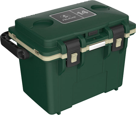 Pelican IM 14 Quart Cooler with Dry Storage Hunter Green/Tan