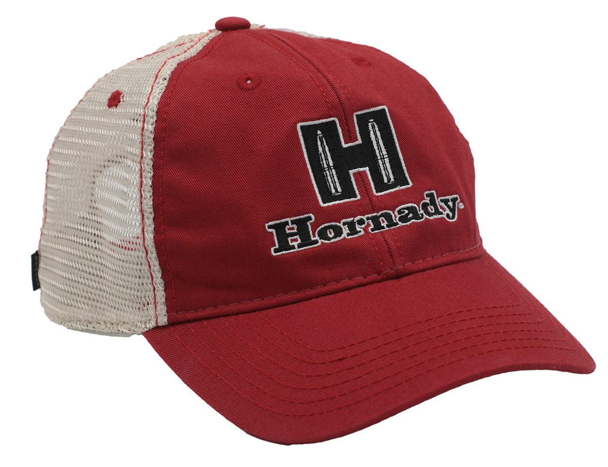 Hornady 99231 Mesh Cap White Red Structured with Hornady Logo