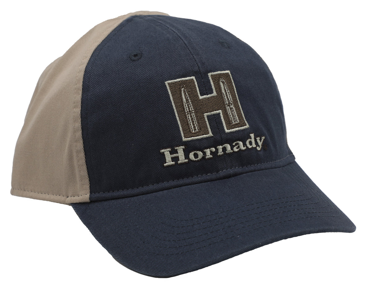 Hornady 99210 H Patch Khaki Navy Blue Semi-Structured Trucker Cap