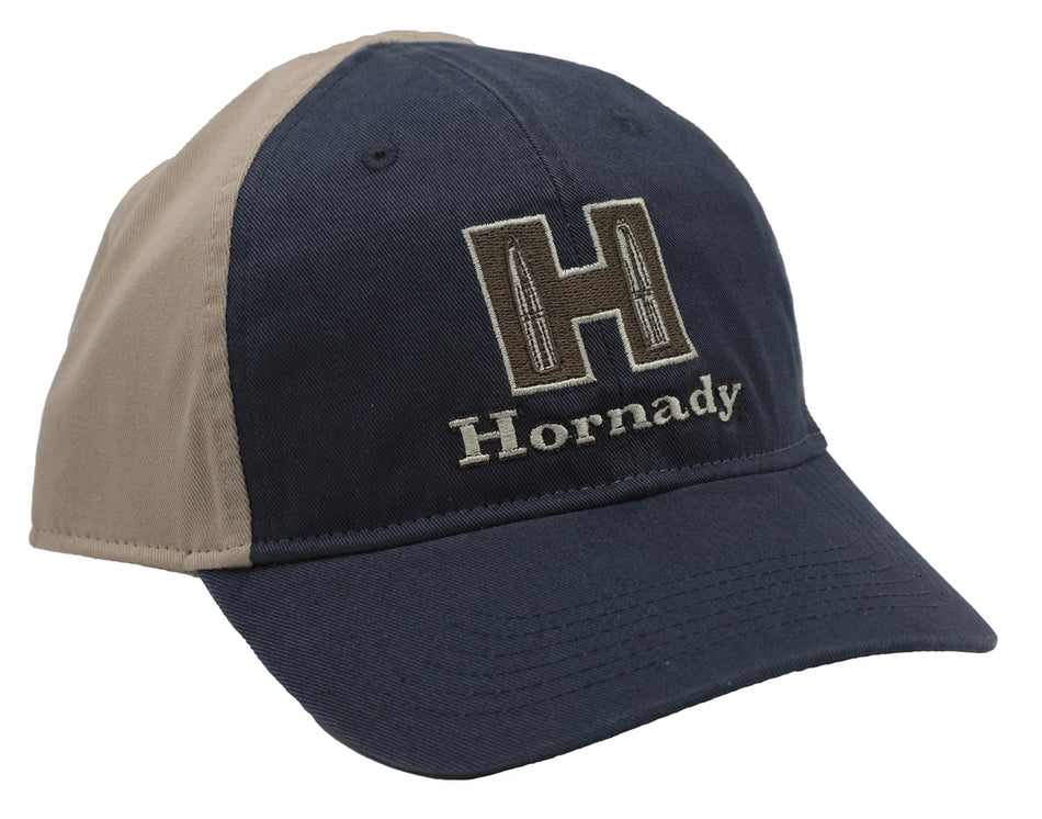 Hornady 99210 H Patch Khaki Navy Blue Semi-Structured Trucker Cap