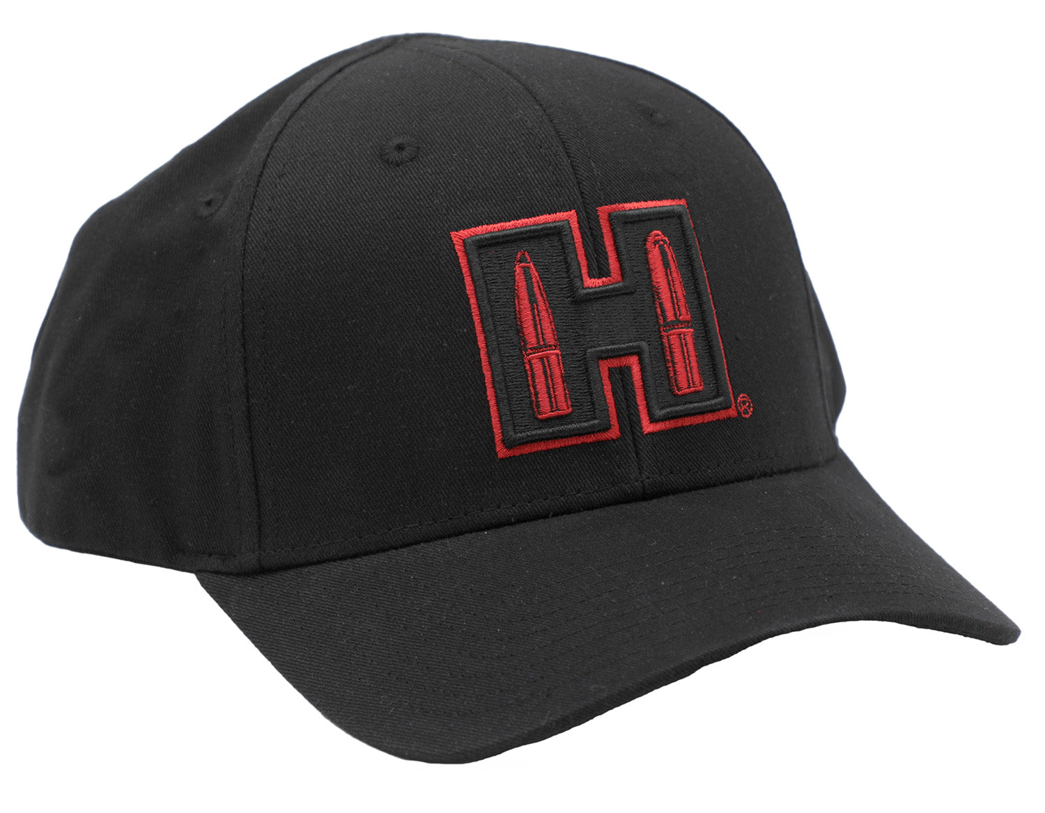 Hornady H Patch Black Red Semi-Structured Snapback Trucker Hat