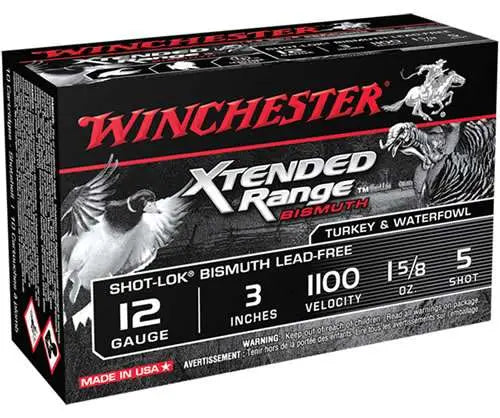 Winchester XTENDED RANGE BISMUTH Shot-Lok Bismuth Hunting 12 Gauge 3 in / 3 in #5 1-5/8 oz