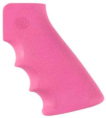 Hogue AR-15 Rubber Grip Handle Pink With Finger Grooves