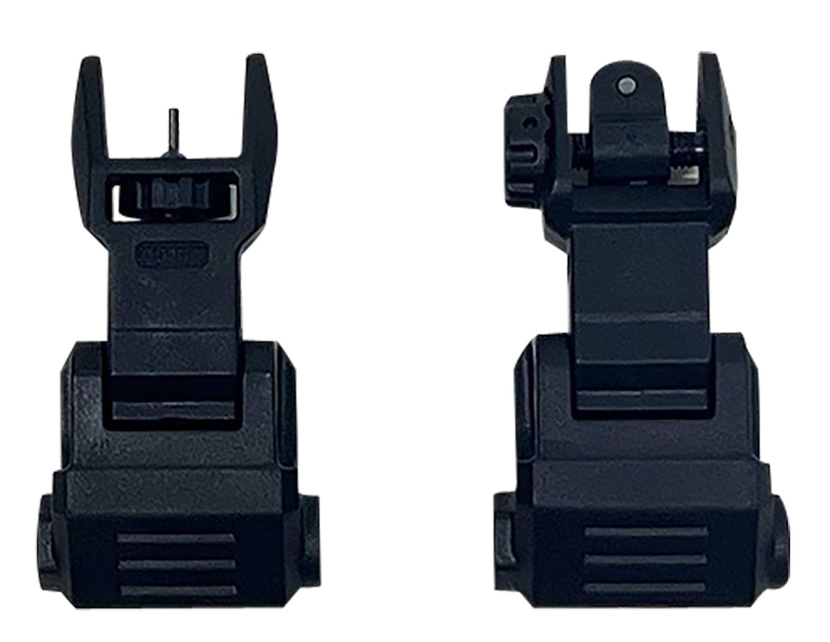 NcStar VG167 Picatinny High Profile Flip-Up Front & Rear Sight Set Black Polymer