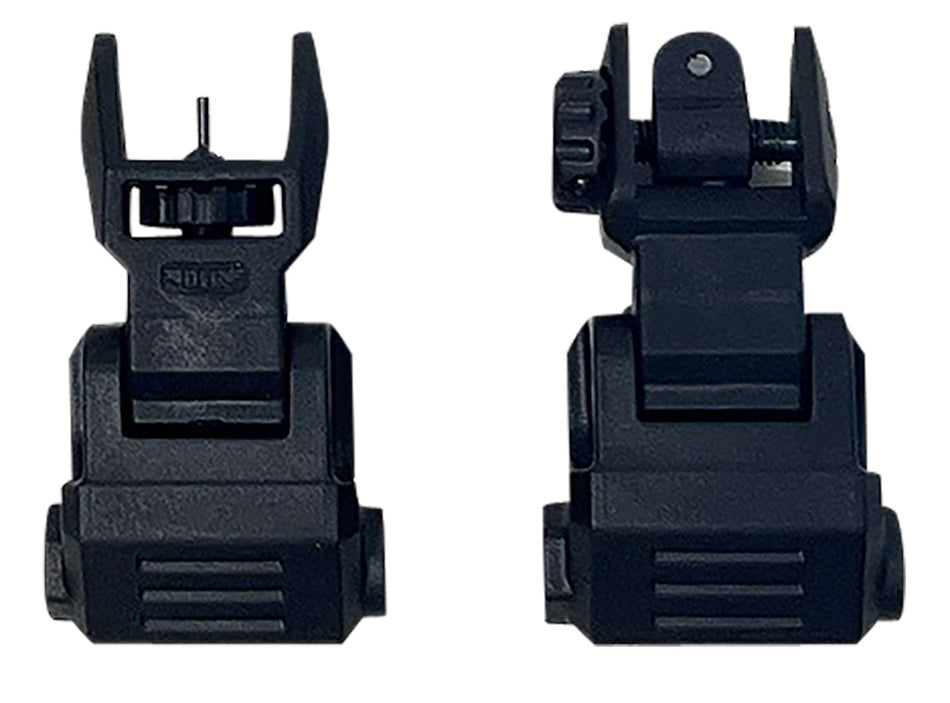 NcStar VG166 Picatinny Low Profile Flip-Up Front & Rear Sight Set Black Polymer