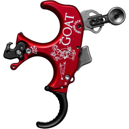 Tru Ball GOAT 3 Finger Bow Release - Red/QuickSilver Medium