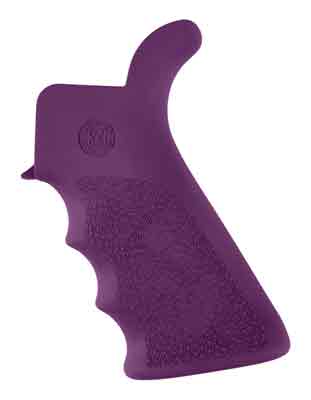 Hogue AR-15 M-16 Beavertail Grip With Finger Grooves Purple Over Molded Rubber