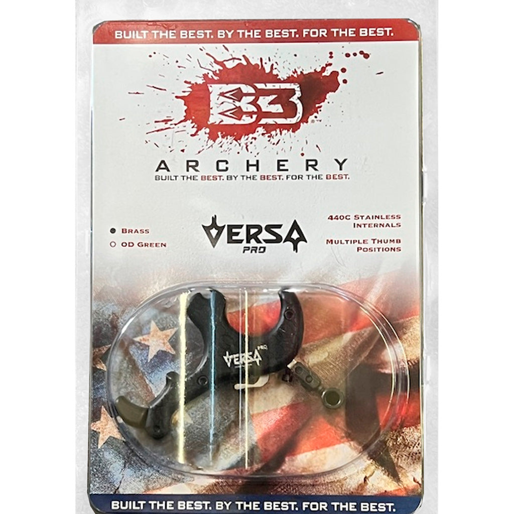 B3 Versa Pro Mini Pack 3-Finger Archery Release - Brass/Black