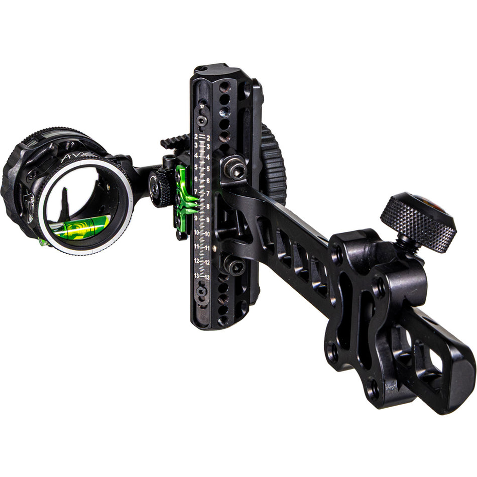 Axcel Driver Plus Slider Bow Sight with AVX-31 Scope Stealth BH .010 Green Single Pin RH