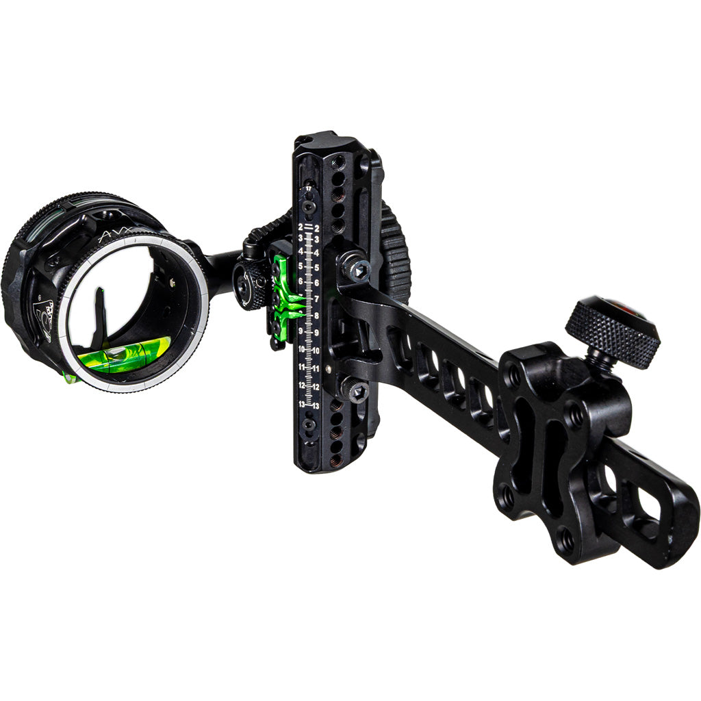 Axcel Driver Plus Slider Bow Sight with AVX-41 Scope Stealth BH .010 Green Single Pin RH