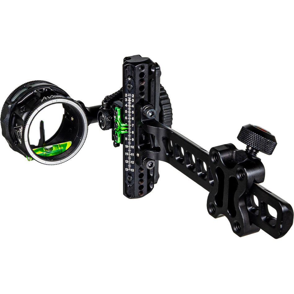Axcel Driver Plus Slider Bow Sight with AVX-41 Scope Stealth BH .010 Green Single Pin RH