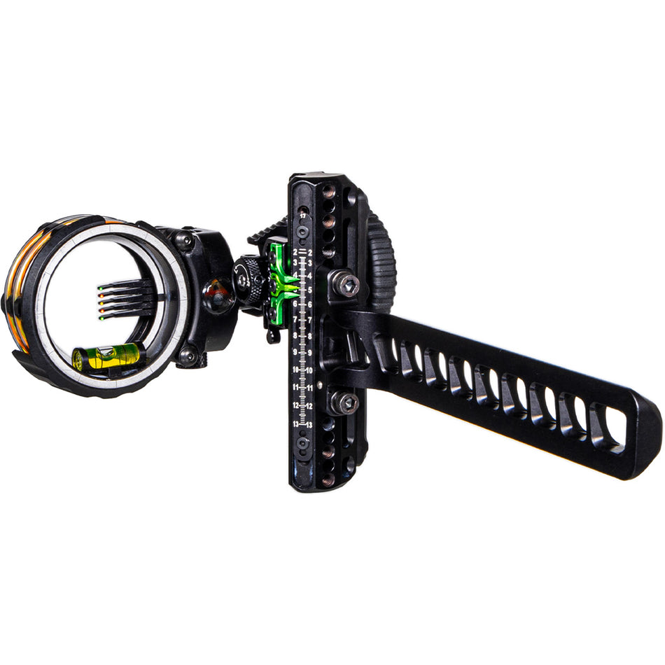 Axcel Driver Slider Bow Sight with Accustat II Scope Stealth BH .019 5-Pin Micro Adjust RH