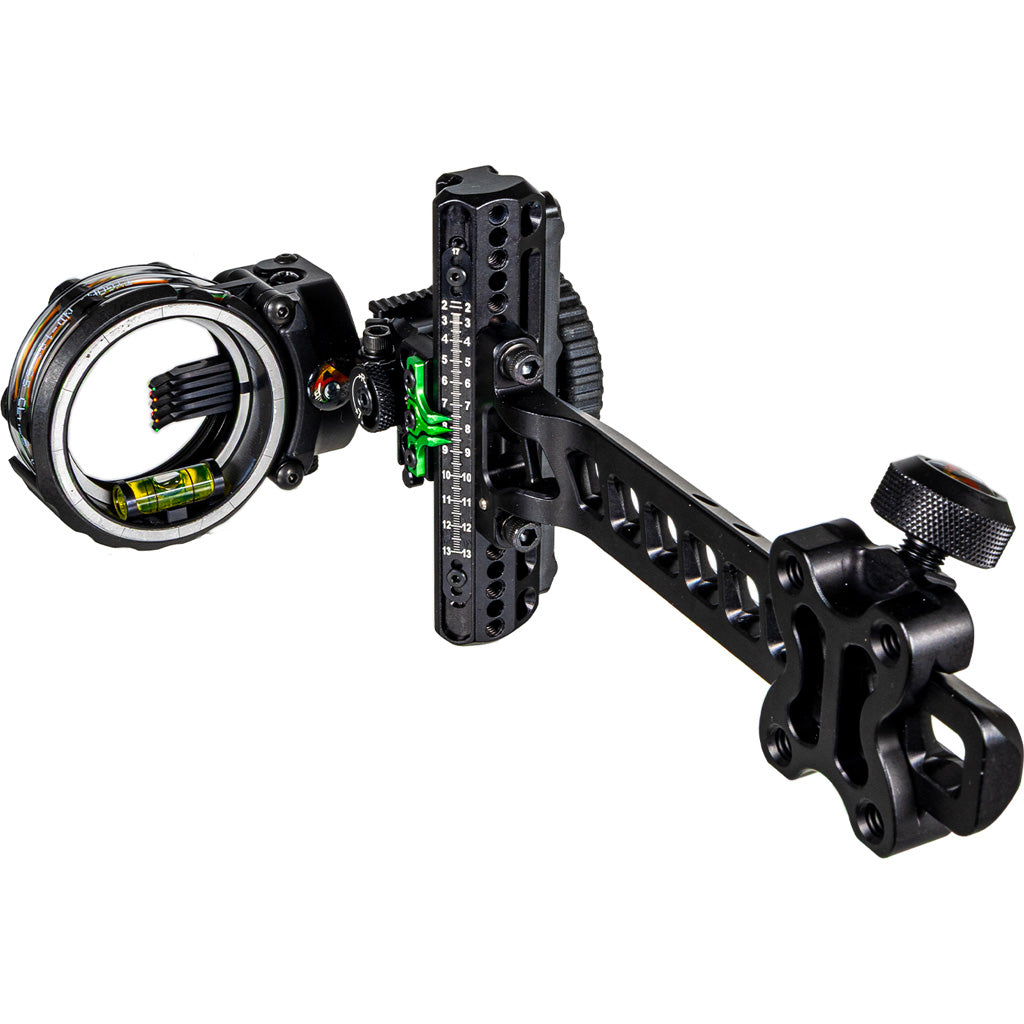 Axcel Driver Slider Bow Sight with Accustat II Scope Stealth BH .010 5-Pin Micro Adjust RH