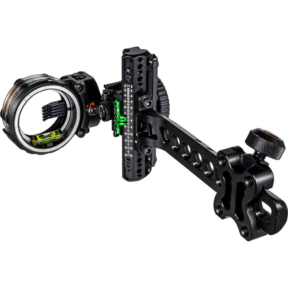 Axcel Driver Slider Bow Sight with Accustat II Scope Stealth BH .010 5-Pin Micro Adjust RH