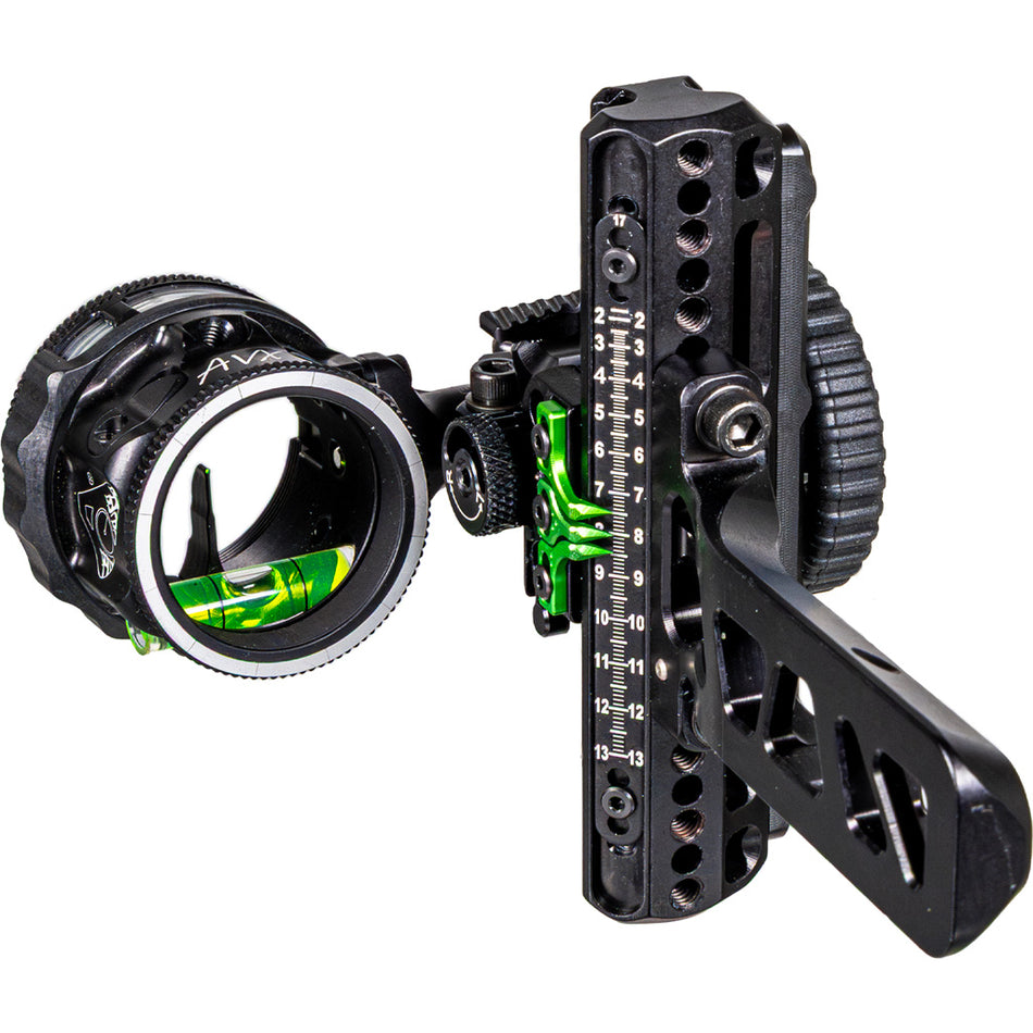 Axcel Driver Plus Slider Bow Sight with AVX-31 Scope Stealth BH Bridge-Lock .010 Green Fiber 1 Pin RH