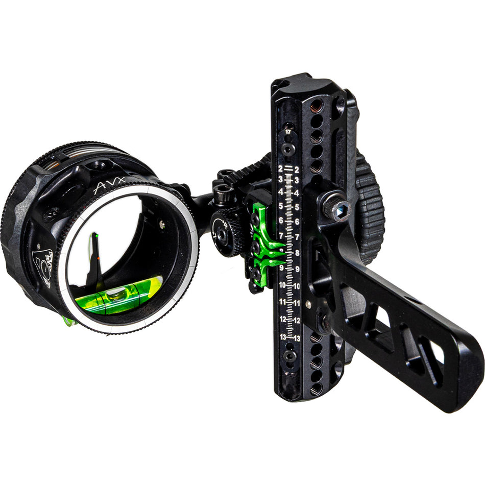 Axcel Driver Plus Slider Bow Sight with AVX-41 Scope Stealth BH Bridge-Lock .019 Green/Red Fiber 2 Pin
