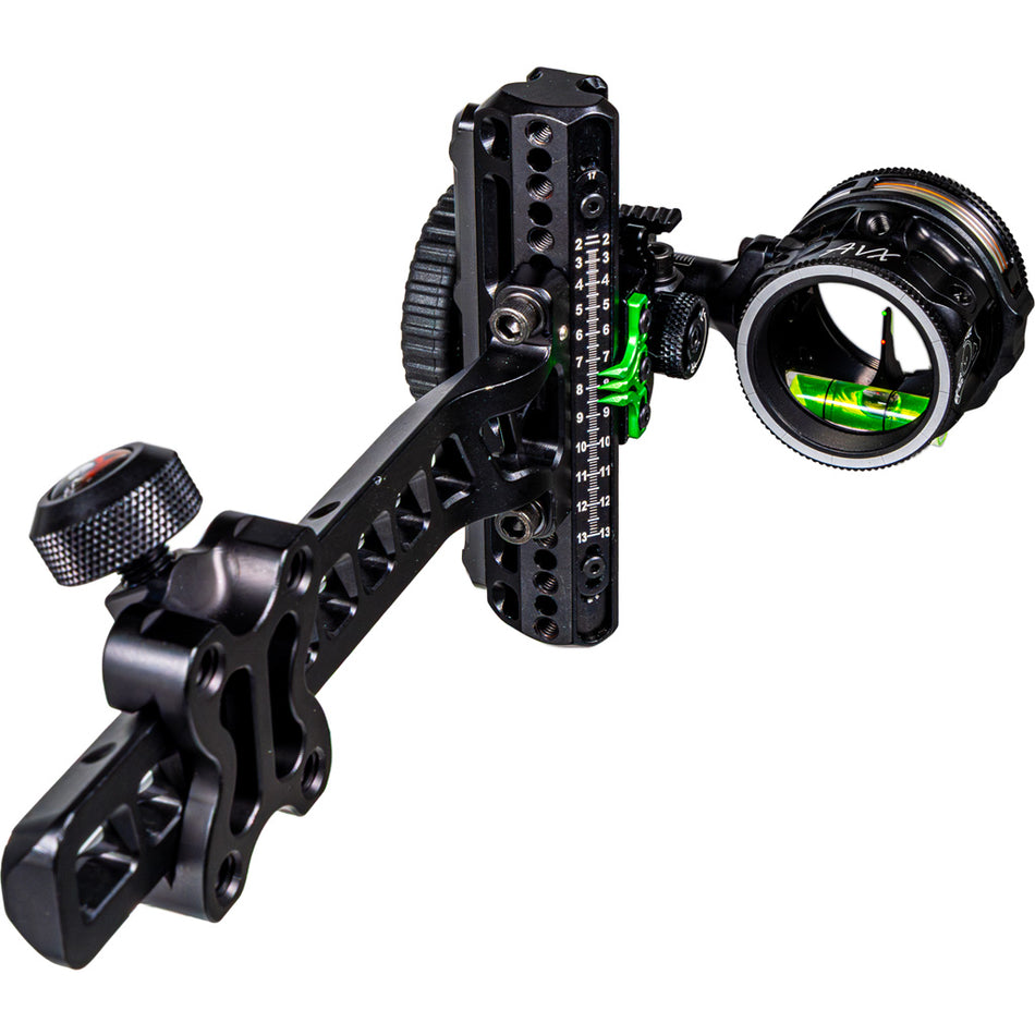 Axcel Driver Plus Slider Bow Sight with AVX-31 Scope Stealth BH Dovetail .019 Green and Red Fiber Ranger Pin LH