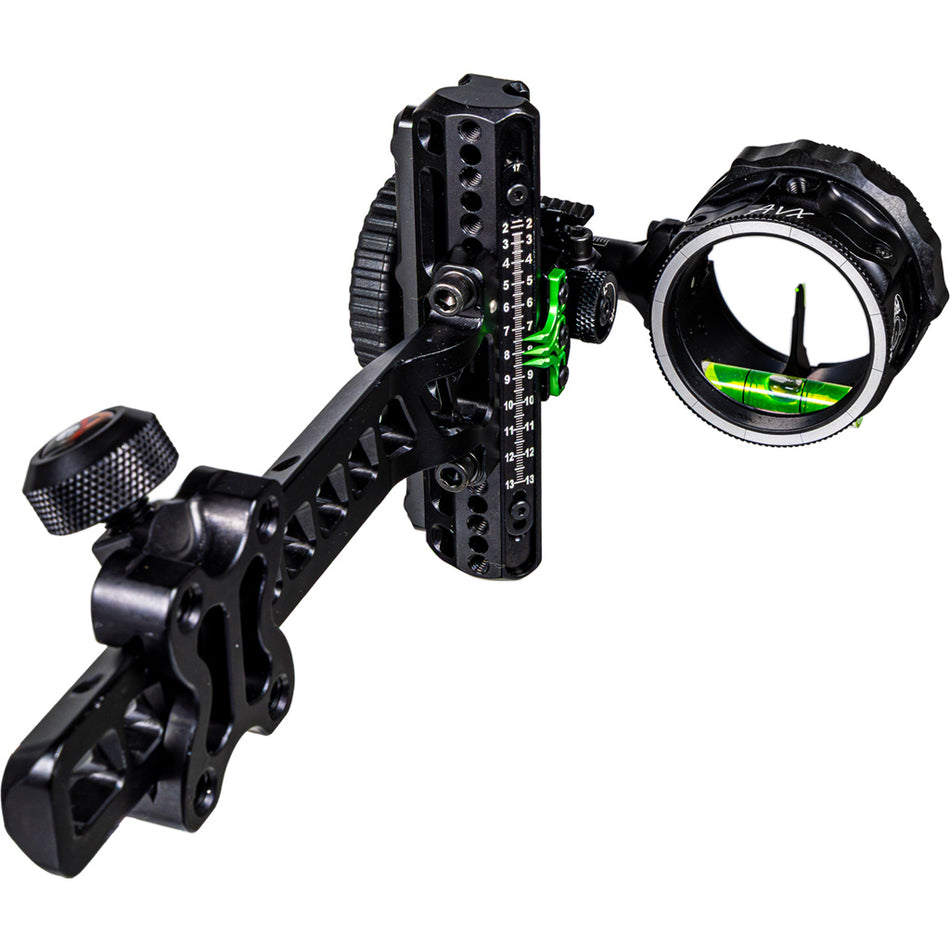 Axcel Driver Plus Slider Bow Sight with AVX-41 Scope Stealth BH Dovetail .019 Green Fiber Single Pin LH