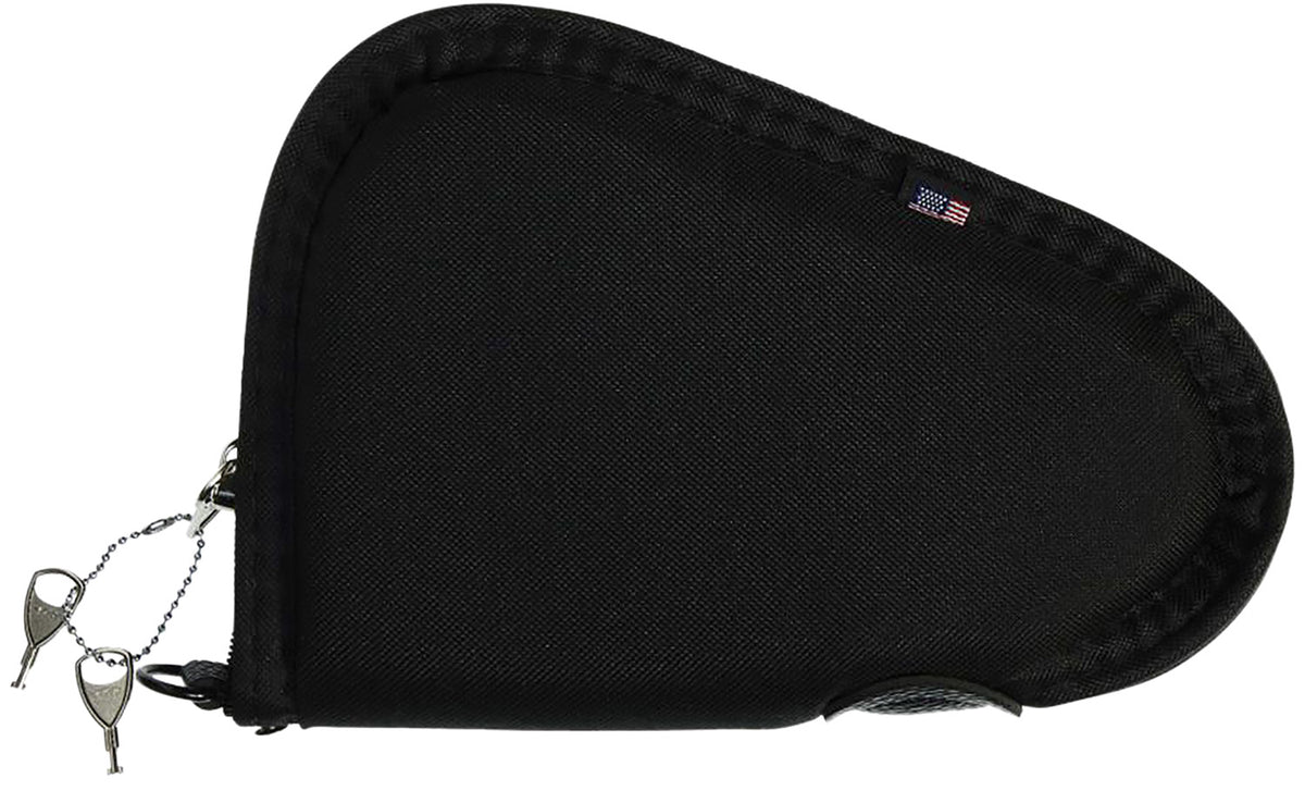 Allen 748 Locking Handgun Case 8" Black Endura with YKK Zippers, Foam Padding & 2 Keys
