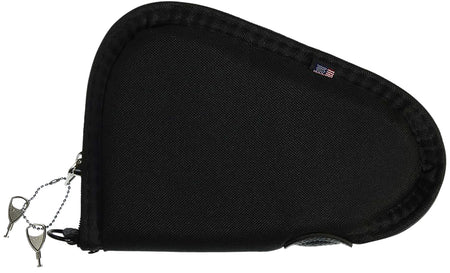 Allen 748 Locking Handgun Case 8" Black Endura with YKK Zippers, Foam Padding & 2 Keys