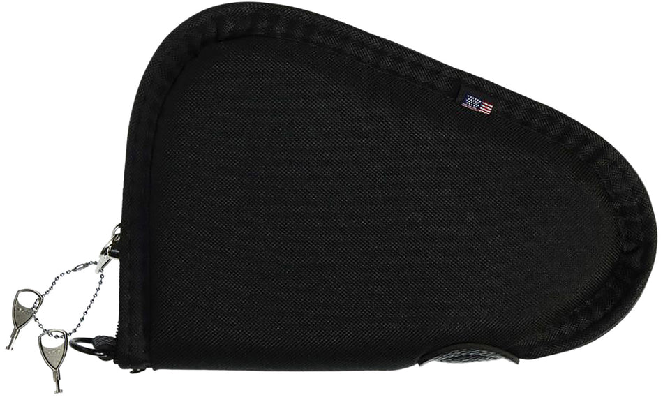 Allen 748 Locking Handgun Case 8" Black Endura with YKK Zippers, Foam Padding & 2 Keys