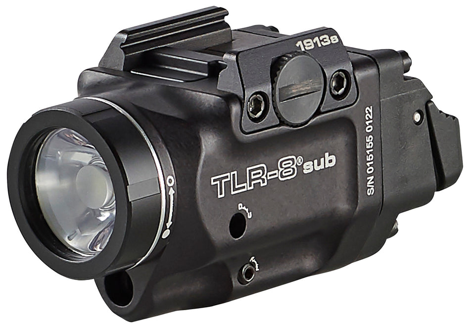 Streamlight 69418 TLR-8 Sub Weapon Light with Red Laser 500 Lumens White LED 1913 Short Railed Pistol Black