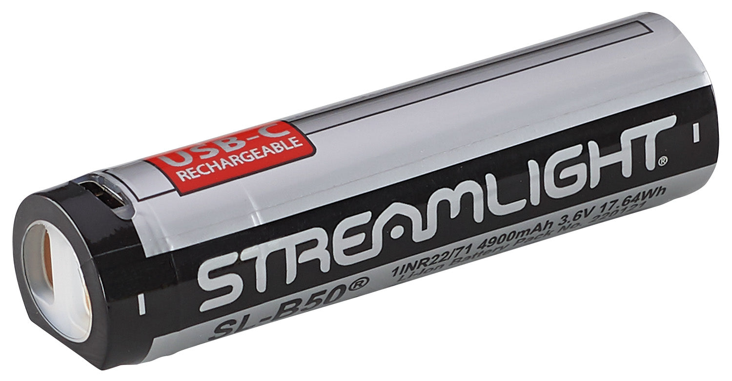 Streamlight 22111 SL-B50 Rechargeable Li-Ion Battery Pack 3.6V 4900mAh with USB-C, Single Pack
