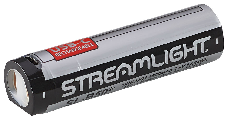 Streamlight 22111 SL-B50 Rechargeable Li-Ion Battery Pack 3.6V 4900mAh with USB-C, Single Pack