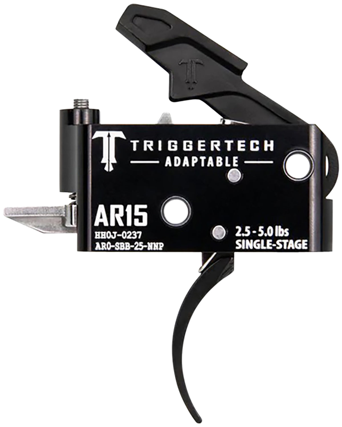 TriggerTech AR0SBB25NNP Adaptable Pro Curved Single-Stage Trigger, 2.5-5.0 lbs Adjustable for AR-15