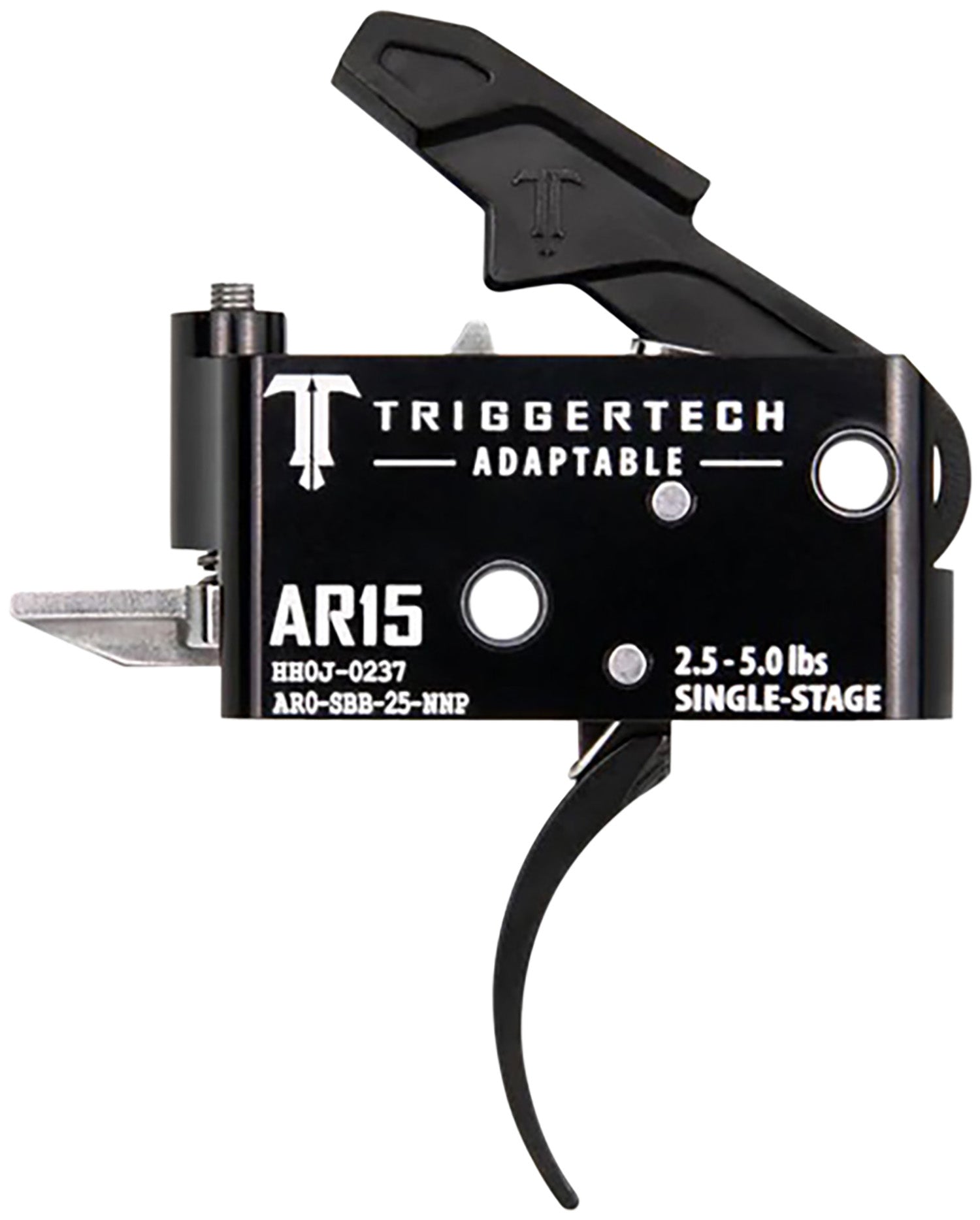 TriggerTech AR0SBB25NNP Adaptable Pro Curved Single-Stage Trigger, 2.5-5.0 lbs Adjustable for AR-15