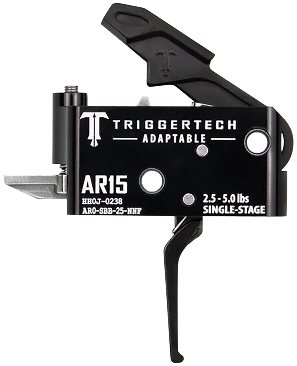 TriggerTech AR0SBB25NNF Adaptable Flat Single-Stage Trigger, 2.5-5.0 lbs Adjustable for AR-15