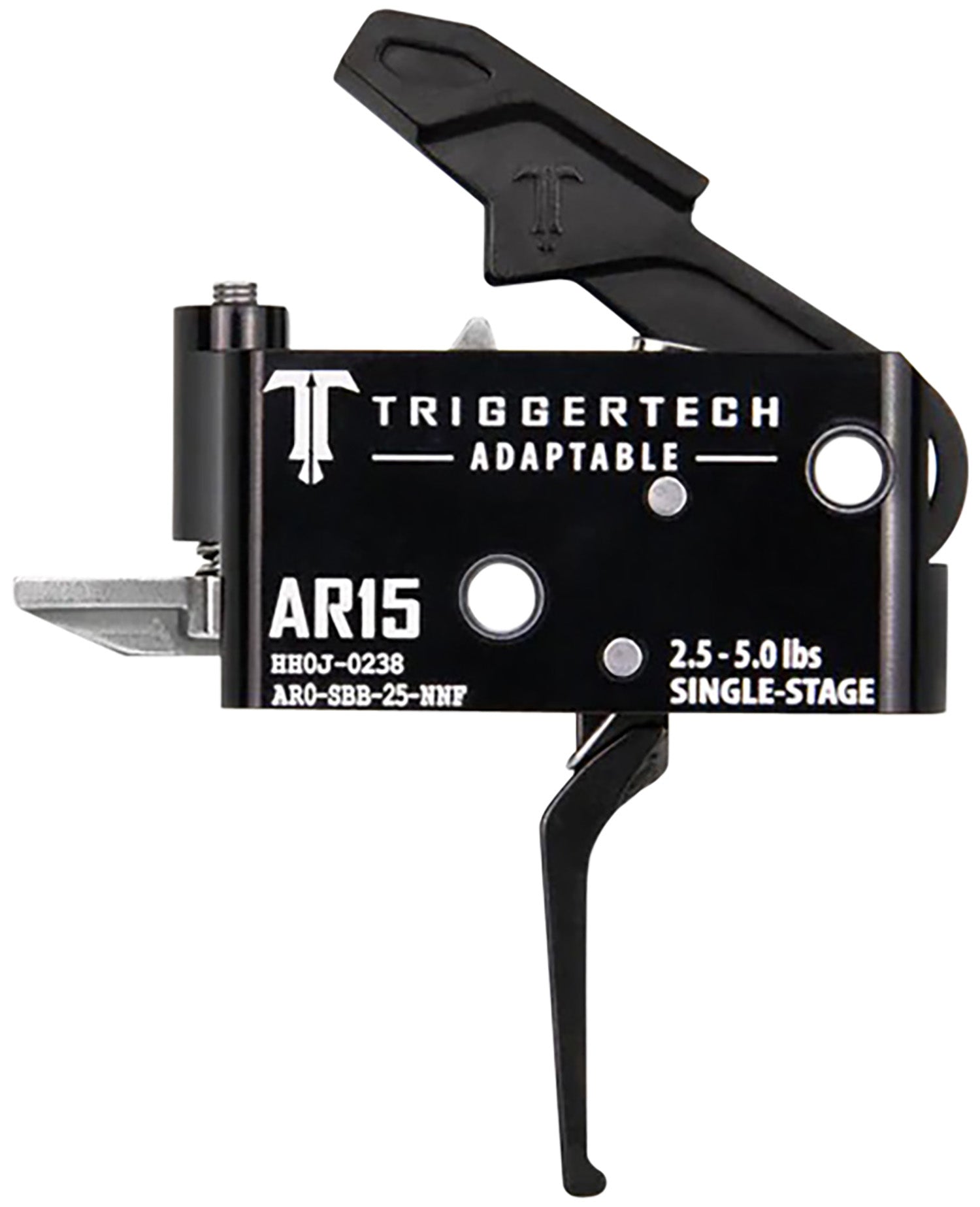 TriggerTech AR0SBB25NNF Adaptable Flat Single-Stage Trigger, 2.5-5.0 lbs Adjustable for AR-15