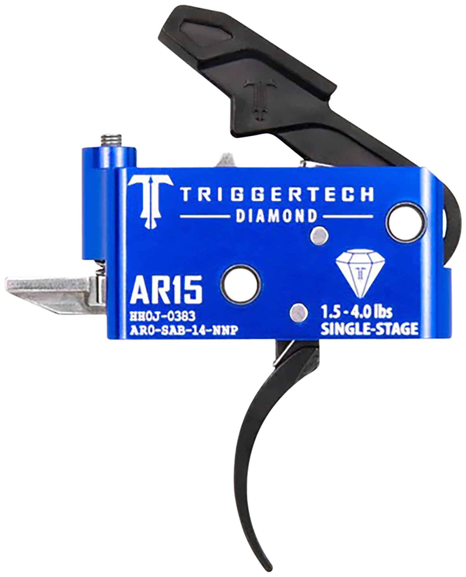 TriggerTech AR0SAB14NNP Diamond Pro Curved Single-Stage Trigger, 1.5-4.0 lbs Adjustable for AR-15