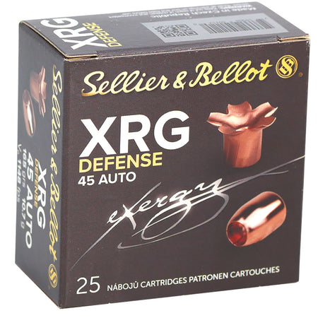 Sellier & Bellot (S&B) SB45XA XRG Solid Copper Hollow Point  165 Grain .45 ACP/Auto