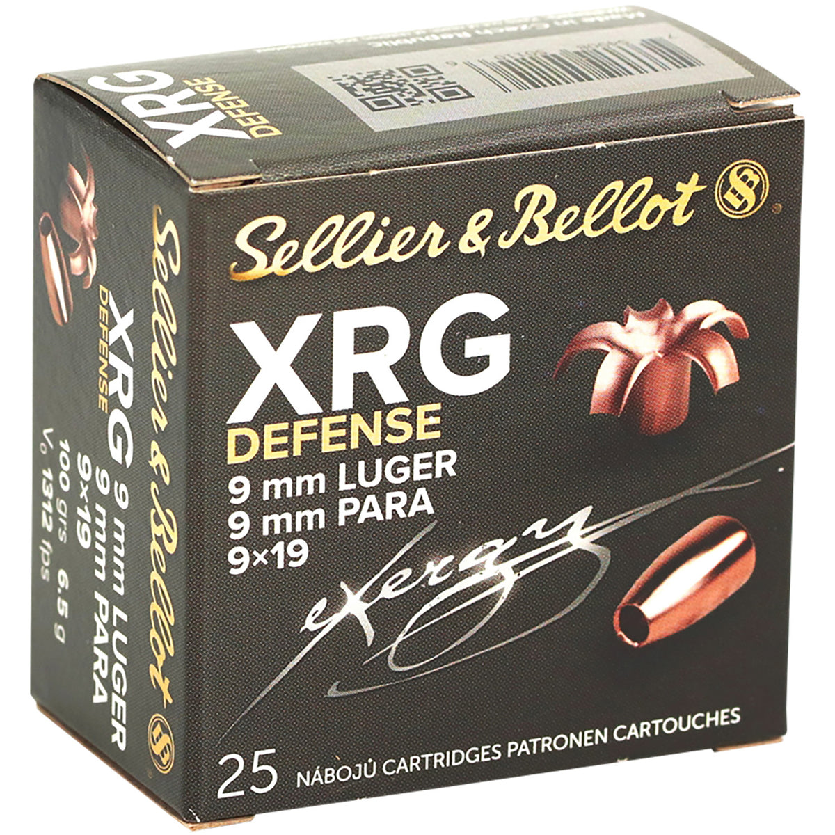 Sellier & Bellot (S&B) SB9XA XRG Solid Copper Hollow Point  100 Grain 9mm Luger/Parabellum