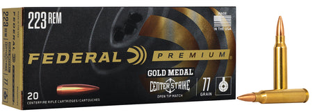 Federal GM223OTM3 Premium Gold Medal Open Tip Match OTM 77 Grain .223 Remington