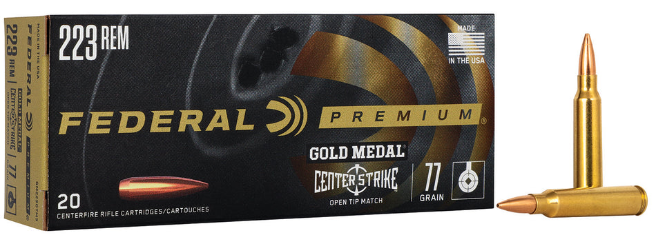 Federal GM223OTM3 Premium Gold Medal Open Tip Match OTM 77 Grain .223 Remington