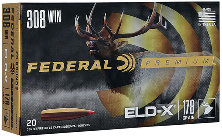 Federal P308ELDX1 Premium ELD-X Extremely Low Drag-eXpanding  178 Grain .308 Win / 7.62x51mm