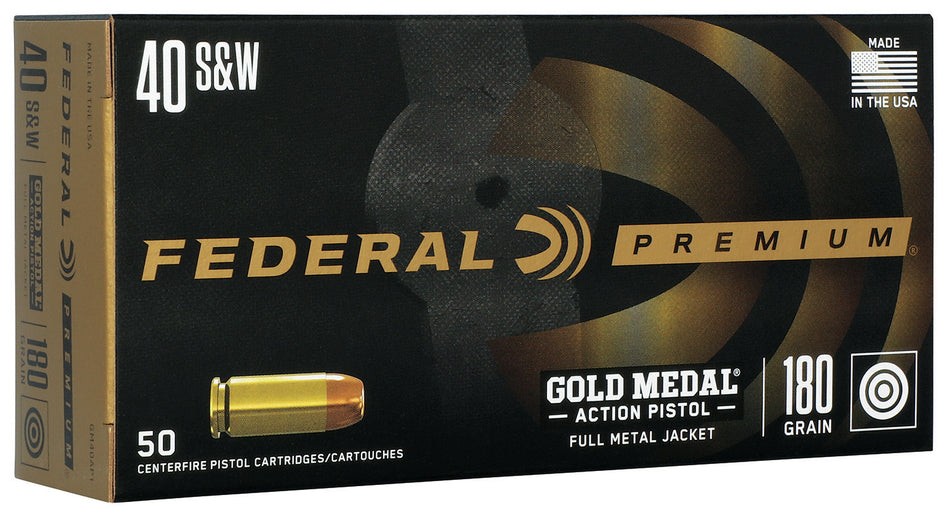 Federal GM40AP1 Gold Medal Full Metal Jacket FMJ 180 Grain .40 S&W
