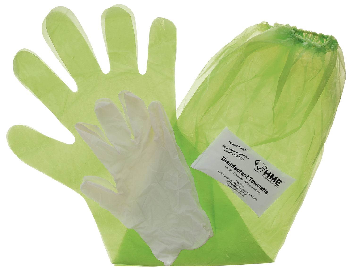 HME GCG Game Cleaning Gloves Lime Green Includes Shoulder Length and Form Fitting Pair
