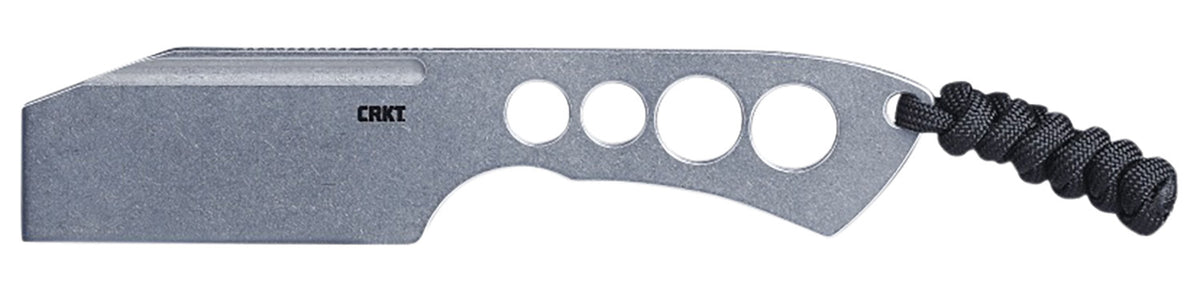CRKT 2130 Razel Chisel 2" Fixed Blade Stonewashed 8Cr13MoV SS Blade Skeletonized Stainless Steel Handle with Cord Fob and Sheath